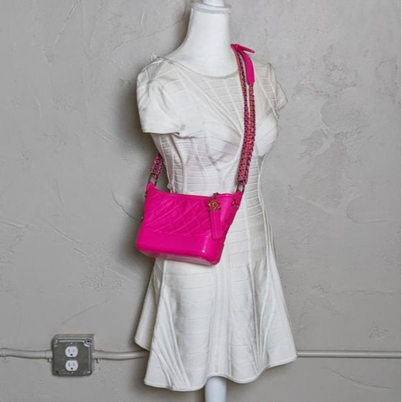 SOLD Chanel Gabrielle Small Rose Hot Pink Leather Shoulder Bag - Picture 10 of 10